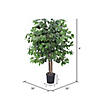 Vickerman 4' Artificial Ficus Bush, Black Plastic Pot Image 3