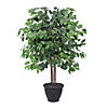 Vickerman 4' Artificial Ficus Bush, Gray Plastic Container Image 1