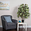Vickerman 4' Artificial Frosted Maple Bush, Black Plastic Pot Image 1