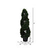 Vickerman 4' Artificial Green Cedar Double Spiral Topiary, Black Plastic Pot Image 2
