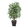 Vickerman 4' Artificial Japanese Maple Bush, Square Willow Basket Image 1