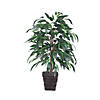 Vickerman 4' Artificial Mango Bush, Square Willow Basket Image 1