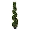 Vickerman 4' Artificial Potted Green Boxwood Spiral Tree Image 1