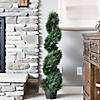 Vickerman 4' Artificial Potted Green Cedar Spiral Tree Image 1
