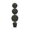 Vickerman 4'  Artificial Triple Ball Green Boxwood Topiary - UV Resistant Image 1