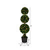 Vickerman 4' Artificial Triple Ball Green Cedar Topiary. Image 2