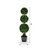 Vickerman 4' Artificial Triple Ball Green Cedar Topiary Image 4