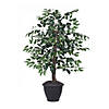 Vickerman 4' Artificial Variegated Ficus Bush, Gray Plastic Container Image 1