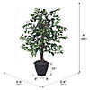 Vickerman 4' Artificial Variegated Ficus Bush, Gray Plastic Container Image 1