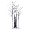 Vickerman 4' Brown Frosted Twig Tree Grove, Warm White 3mm Wide Angle LED lights, 5 Piece Set. Image 1