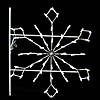 Vickerman 4' Diamond Snowflake Pole Decoration With 48 LED Lights. Image 2