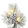 Vickerman 4' Flocked Kimball Potted Pine Artificial Christmas Tree, Warm White Dura-lit LED Lights Image 1