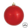 Vickerman 4" Red Candy Ball Ornament, 6 per Bag Image 4