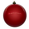 Vickerman 4" Red Pearl UV Drilled Ball Ornament, 6 per bag. Image 1