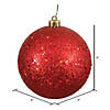 Vickerman 4" Red Sequin Ball Ornament, 6 per Bag Image 1