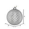 Vickerman 4" Silver Durian Glitter Ball Ornament, 6 per Bag Image 1