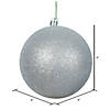 Vickerman 4" Silver Glitter Ball Ornament, 6 per Bag Image 2