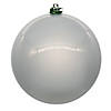 Vickerman 4" Silver Pearl UV Drilled Ball Ornament, 6 per bag. Image 1