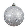 Vickerman 4" Silver Sequin Ball Ornament, 6 per Bag Image 1