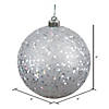 Vickerman 4" Silver Sequin Ball Ornament, 6 per Bag Image 2