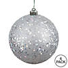Vickerman 4" Silver Sequin Ball Ornament, 6 per Bag Image 3