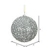 Vickerman 4" Silver Tinsel Ball Ornament, 4 per Bag Image 1