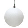 Vickerman 4" White Glitter Ball Ornament, 6 per Bag Image 1