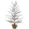 Vickerman 4' x 30" Flocked Winter Twig Pine Christmas Tree with LED Lights Image 1