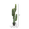 Vickerman 45" Artificial Green Finger Cactus in Gray and Light Red Pot Image 1