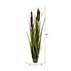 Vickerman 48" Artificial Potted Grass with Brown Cattails. Image 2
