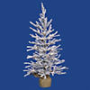 Vickerman 48" Flocked Angel Pine Christmas Tree with LED Lights Image 1