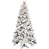 Vickerman 5.5&#39; Flocked Atka Slim Artificial Christmas Tree, Warm White LED lights Image 1
