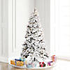 Vickerman 5.5&#39; Flocked Atka Slim Artificial Christmas Tree, Warm White LED lights Image 3