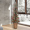 Vickerman 5.5' Frosted Berry Potted Pine Artificial Christmas Tree, Warm White Dura-lit LED Lights Image 2