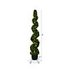 Vickerman 5' Artificial Potted Green Boxwood Spiral Tree Image 2
