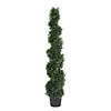 Vickerman 5' Artificial Potted Green Cedar Spiral Tree Image 1
