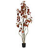 Vickerman 5' Artificial Red Potted Rogot Rurple Tree Image 1
