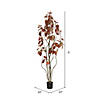 Vickerman 5' Artificial Red Potted Rogot Rurple Tree Image 2
