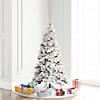 Vickerman 5' Flocked Atka Pencil Artificial Christmas tree, Warm White LED Lights Image 1