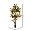 Vickerman 5' Potted Artificial Green and Orange Cronton Tree Image 2