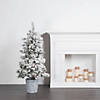 Vickerman 5' Potted Flocked Ashton Pine Christmas Tree with Warm White Lights Image 1