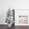 Vickerman 5' Potted Flocked Ashton Pine Christmas Tree with Warm White Lights Image 2