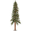 Vickerman 5' x 28" Natural Alpine Artificial Christmas Tree, Multi-colored LED Lights. Image 1