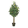 Vickerman 51"  Artificial Green and Yellow Real Touch Lemon Tree Image 1