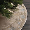Vickerman 52" Champagne Snowflake Beaded Christmas Tree Skirt Image 4
