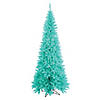 Vickerman 6.5' Aqua Fir Slim Artificial Christmas Tree, Aqua Dura-lit LED Lights Image 1