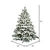 Vickerman 6.5' Flocked Alaskan Pine Christmas Tree - Unlit Image 1