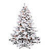 Vickerman 6.5' Flocked Alaskan Pine Christmas Tree with Multi Lights Image 1