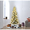 Vickerman 6.5' Flocked Kamas Fraser Artificial Christmas Tree, Warm White   LED Lights Image 1