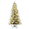 Vickerman 6.5' Flocked Kamas Fraser Artificial Christmas Tree, Warm White   LED Lights Image 1